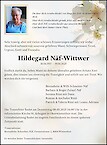 Todesanzeige Hildegard Näf-Wittwer