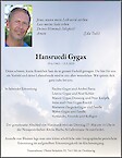 Todesanzeige Hansruedi Gygax