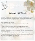 Todesanzeige Hildegard Näf-Wittwer