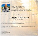 Todesanzeige Marcel Hofstetter