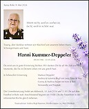 Todesanzeige Hanni Kummer-Deppeler